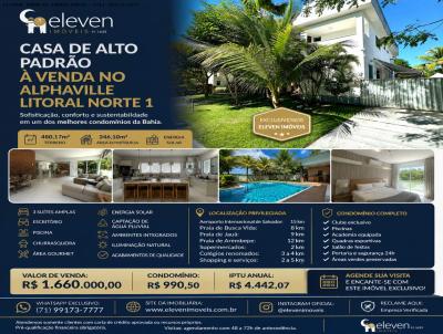 Casa para Venda, em Cama�ari, bairro Alphaville Litoral Norte 1, 3 dormit�rios, 5 banheiros, 3 su�tes, 2 vagas